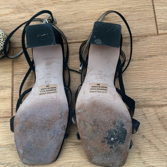 Ann Taylor Black Suede Ankle Strap Sandals Size 8 - Picture 3 of 5
